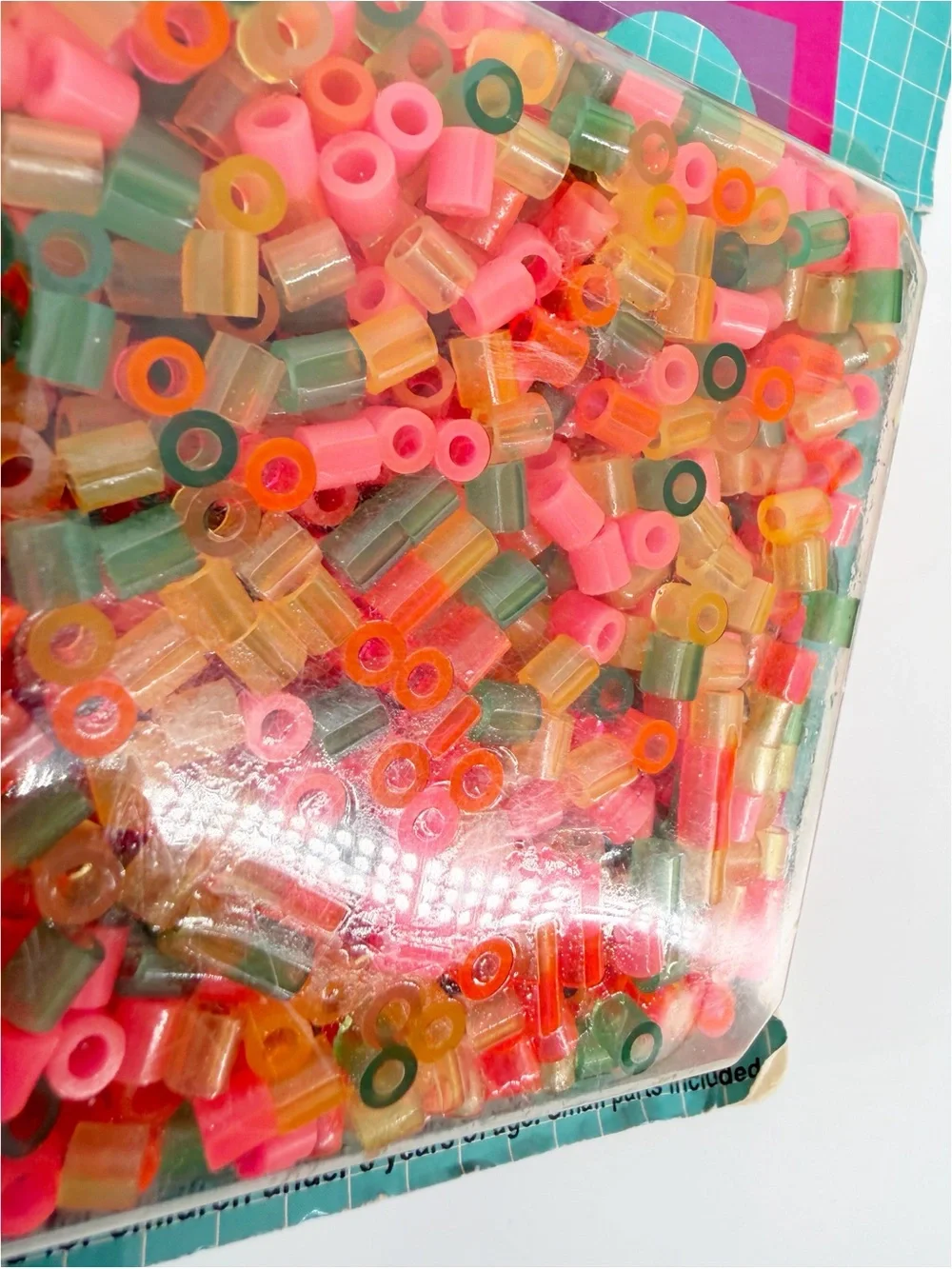 2 Vintage Perler Glow Bright Beads NOS